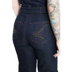 Combinaison Denim Queen Kerosin - Salopette Rincée Bleu Foncé -T-Shirts soldes combinaison denim queen kerosin salopette rincee bleu fonce5