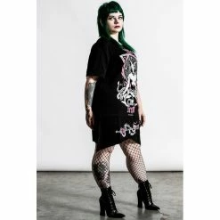 Killstar Unisex Longline T-Shirt - Meditate -T-Shirts soldes killstar unisex longline t shirt meditate 24