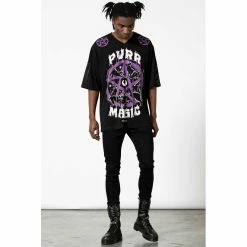 Killstar Unisex T-Shirt - Purr Magic Sports Jersey -T-Shirts soldes killstar unisex t shirt purr magic sports jersey 22