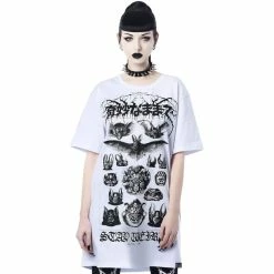 Killstar Unisex T-Shirt - Stay Weird Blanc 10 Killstar Unisex T-Shirt - Stay Weird Blanc -T-Shirts soldes killstar unisex t shirt stay weird blanc3