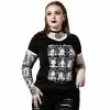 Killstar V-Neck T-Shirt - Moody -T-Shirts soldes killstar v neck t shirt moody 1