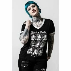 Killstar V-Neck T-Shirt - Moody -T-Shirts soldes killstar v neck t shirt moody 15