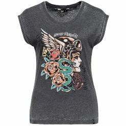 T-Shirts soldes 37 Queen Kerosin T-Shirt - Snake Girl Black