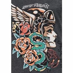 Queen Kerosin T-Shirt - Snake Girl Black -T-Shirts soldes queen kerosin t shirt snake girl black 14