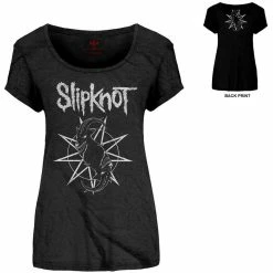 Slipknot T-Shirt Pour Dames - Goat Star -T-Shirts soldes slipknot t shirt pour dames goat star2