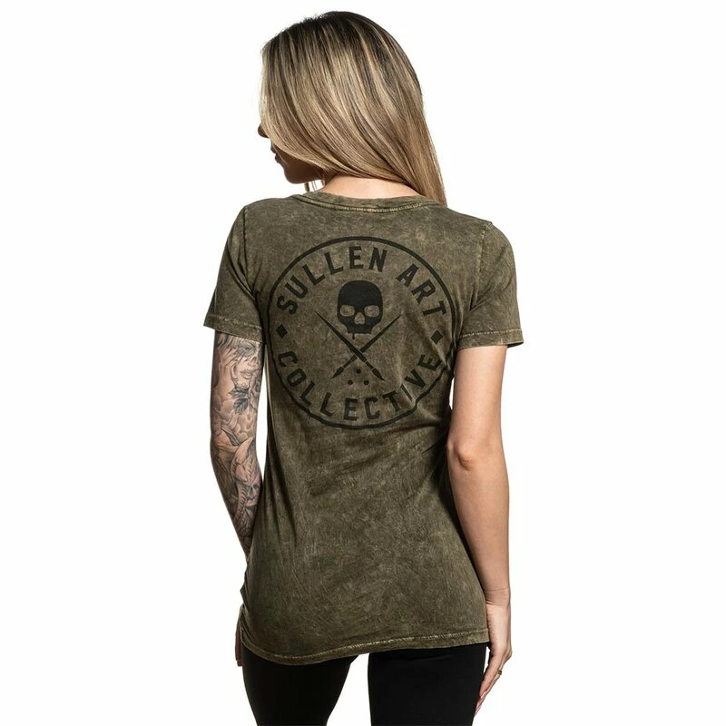 Sullen Clothing T-shirt Pour Femmes - Ever Badge Olive 3 Sullen Clothing T-shirt Pour Femmes - Ever Badge Olive