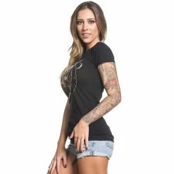 Sullen Vêtements Femmes T-Shirt - Bone Filigree -T-Shirts soldes sullen vetements femmes t shirt bone filigree3