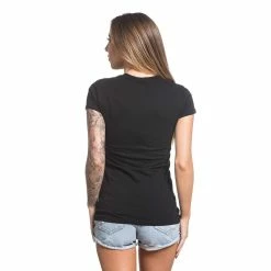 Sullen Vêtements Femmes T-Shirt - Bone Filigree -T-Shirts soldes sullen vetements femmes t shirt bone filigree4