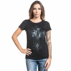 Sullen Vêtements Femmes Twist-Back T-Shirt - Angel Love -T-Shirts soldes sullen vetements femmes twist back t shirt angel love2