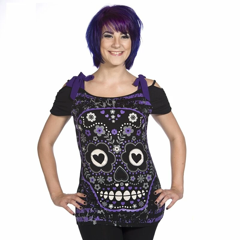 T-Shirt Banned Purple Sugarskull 3 T-Shirt Banned Purple Sugarskull