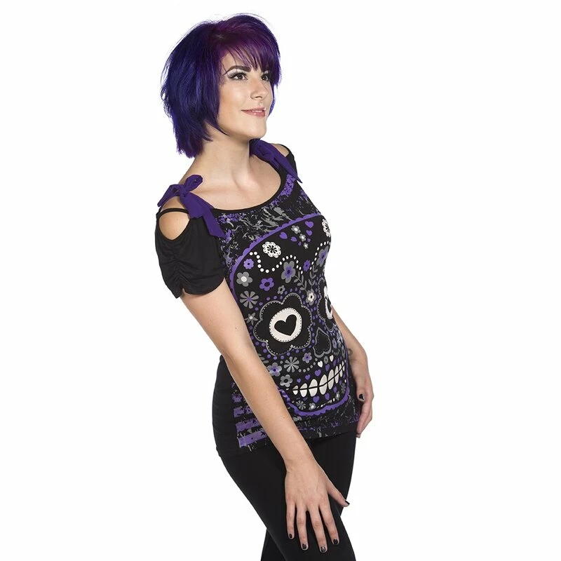 T-Shirt Banned Purple Sugarskull 4 T-Shirt Banned Purple Sugarskull – Image 2
