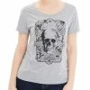 T-Shirt Queen Kerosin - Crâne Vintage Gris Clair 1 T-Shirt Queen Kerosin - Crâne Vintage Gris Clair -T-Shirts soldes t shirt queen kerosin crane vintage gris clair