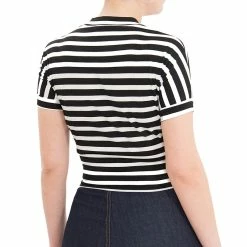 T-shirt Queen Kerosin - Crop Top Noir & Blanc -T-Shirts soldes t shirt queen kerosin crop top noir amp blanc2