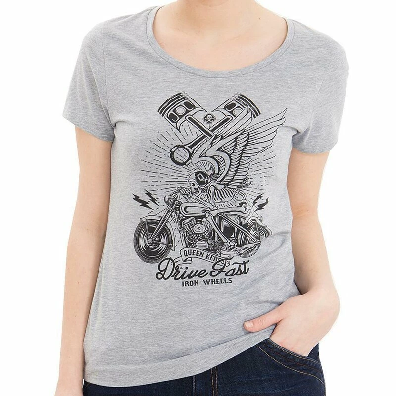 T-Shirt Queen Kerosin - Drive Fast Gris Clair 3 T-Shirt Queen Kerosin - Drive Fast Gris Clair
