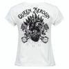 T-shirt Queen Kerosin - QK Heart White -T-Shirts soldes t shirt queen kerosin qk heart white