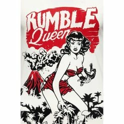 T-Shirt Queen Kerosin - Rumble Queen Blanc -T-Shirts soldes t shirt queen kerosin rumble queen blanc3