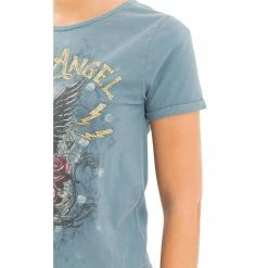 T-Shirt Queen Kerosin - Speed Angel Bleu 11 T-Shirt Queen Kerosin - Speed Angel Bleu -T-Shirts soldes t shirt queen kerosin speed angel bleu4