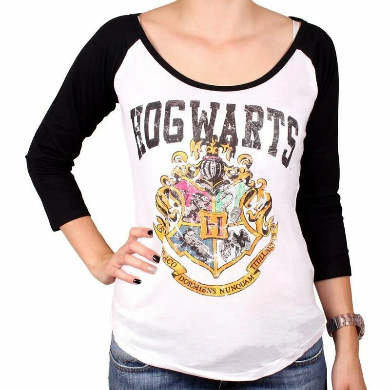 T-shirt Raglan à Manches 3/4 Harry Potter - Poudlard Crest 3 T-shirt Raglan à Manches 3/4 Harry Potter - Poudlard Crest