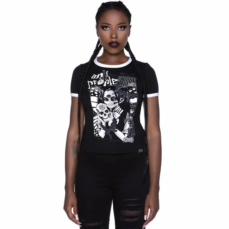 T-shirt Ringer Killstar - No Fairytale 3 T-shirt Ringer Killstar - No Fairytale