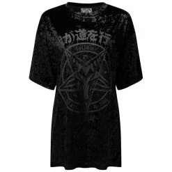T-shirt Velours Killstar - In2 Darkness -T-Shirts soldes t shirt velours killstar in2 darkness4