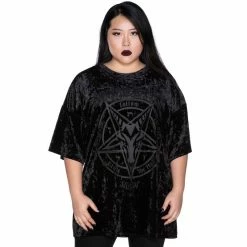 T-shirt Velours Killstar - In2 Darkness -T-Shirts soldes t shirt velours killstar in2 darkness5